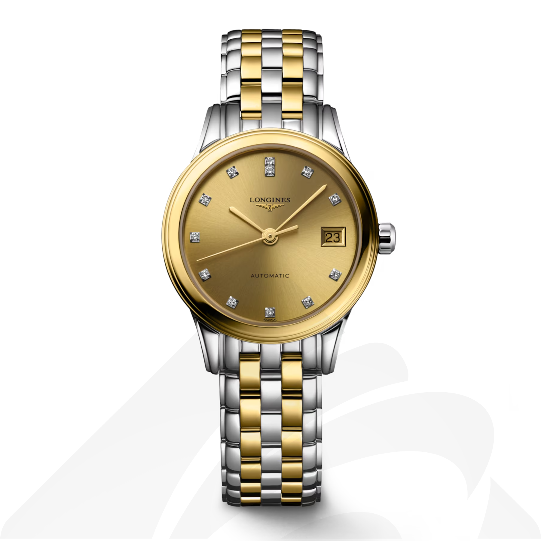 ロンジン フラッグシップ  素材:ステンレススティール＆イエロー PVD 色:ギルト