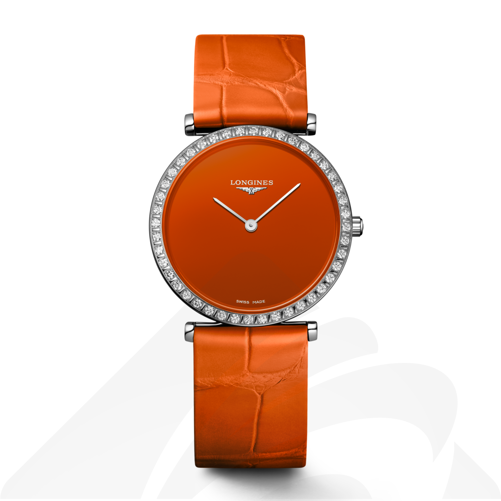 ロンジン LA GRANDE CLASSIQUE DE LONGINES MONOCHROME  素材:ステンレススティール 色:オレンジラッカー ポリッシュ