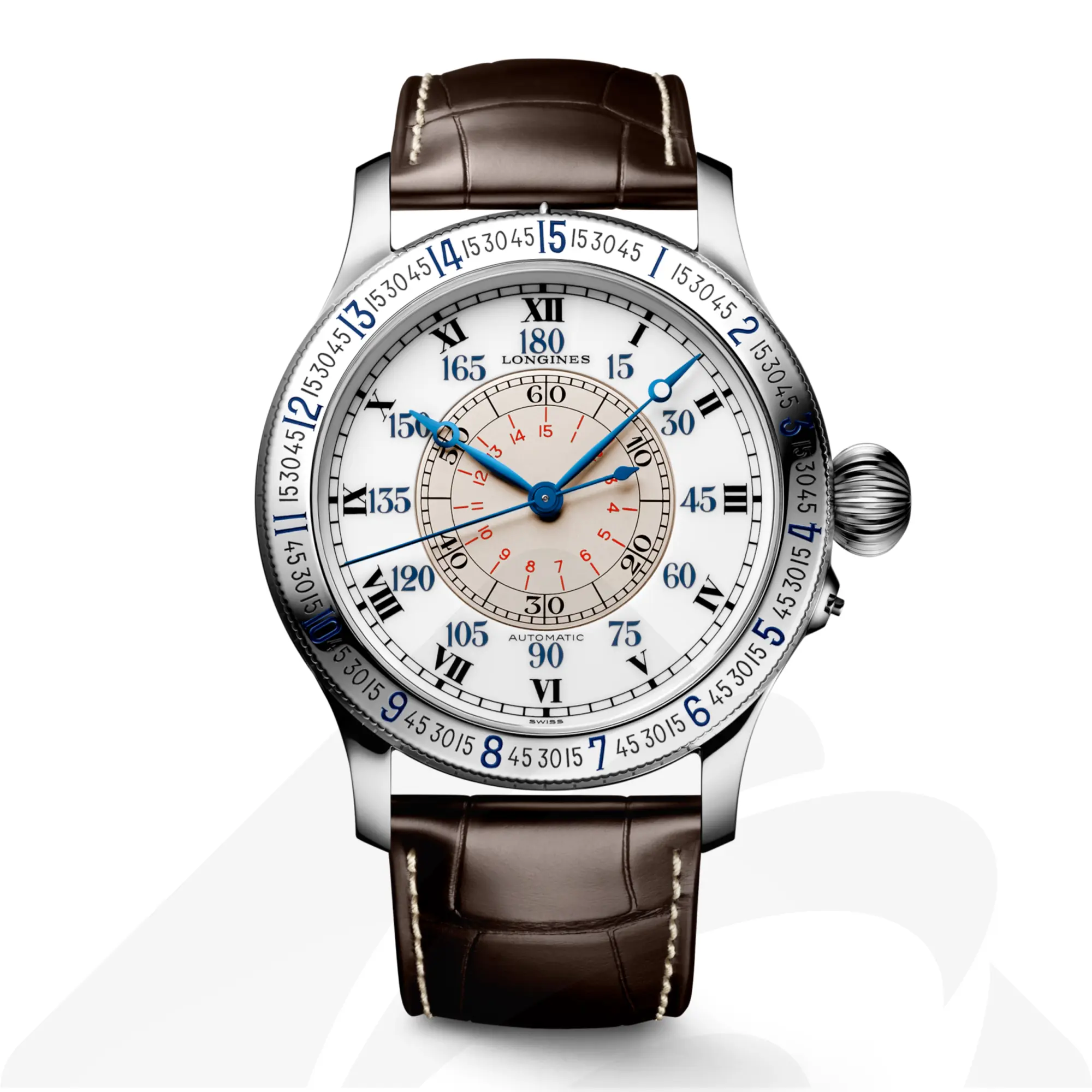 ロンジン リンドバーグ アワーアングル ウォッチ  素材:ステンレススティール 色:ホワイトラッカー ポリッシュ