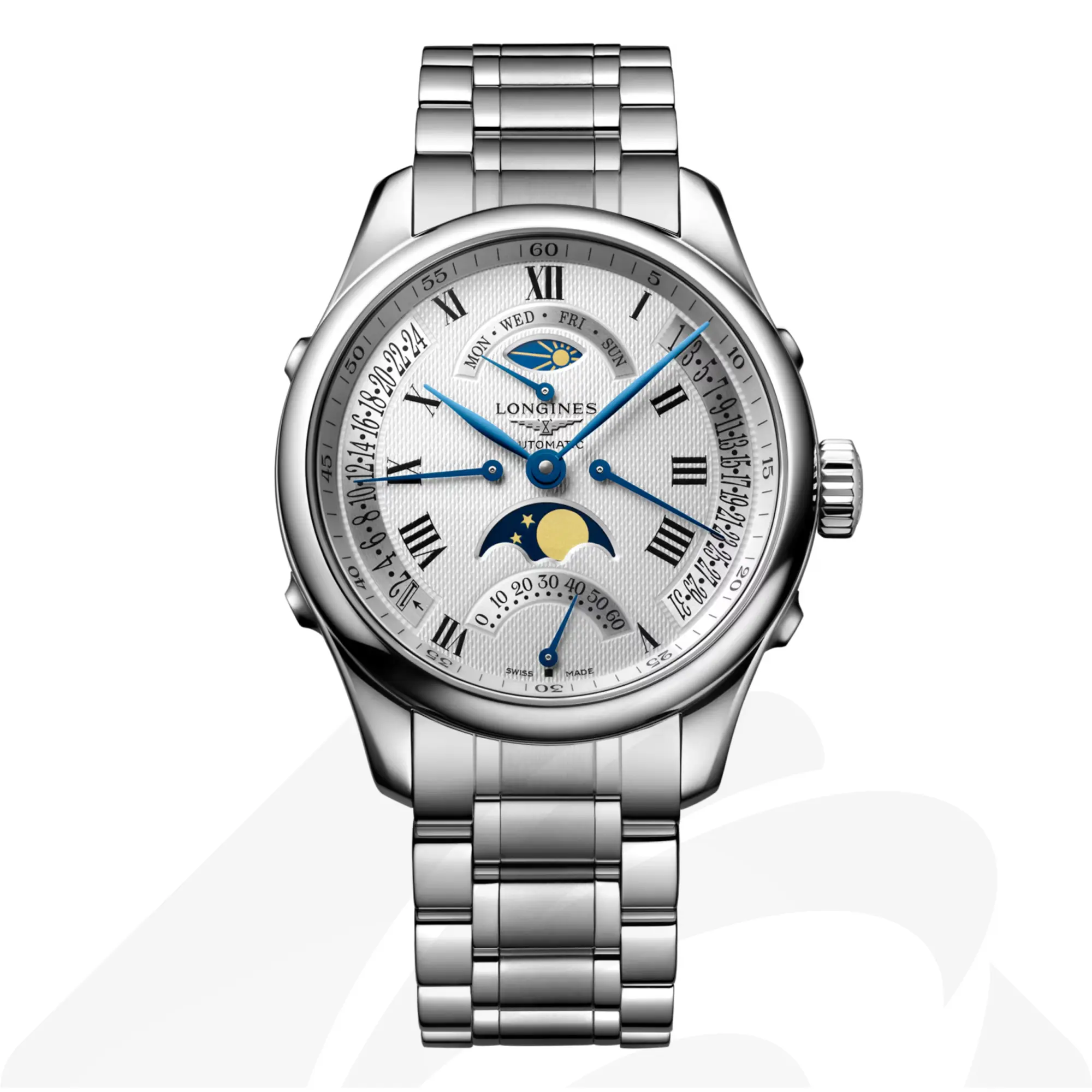 ロンジン LONGINES MASTER COLLECTION RETROGRADE  素材:ステンレススティール 色:シルバー
バーリーゴーン