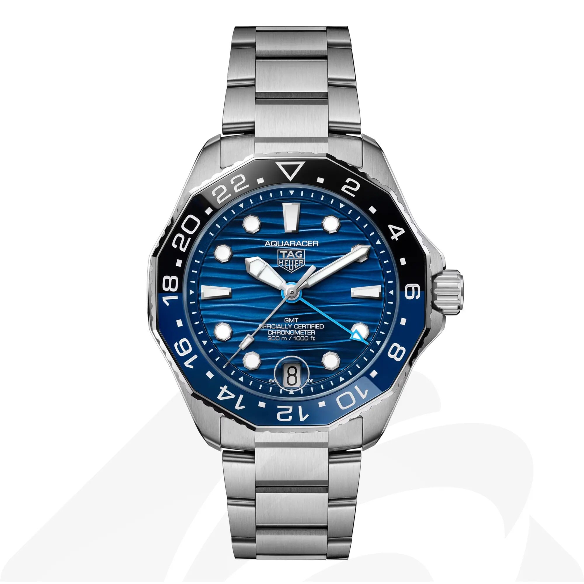 タグ・ホイヤー タグ・ホイヤー アクアレーサー プロフェッショナル300 GMT  素材:スティール製 色:ブルー