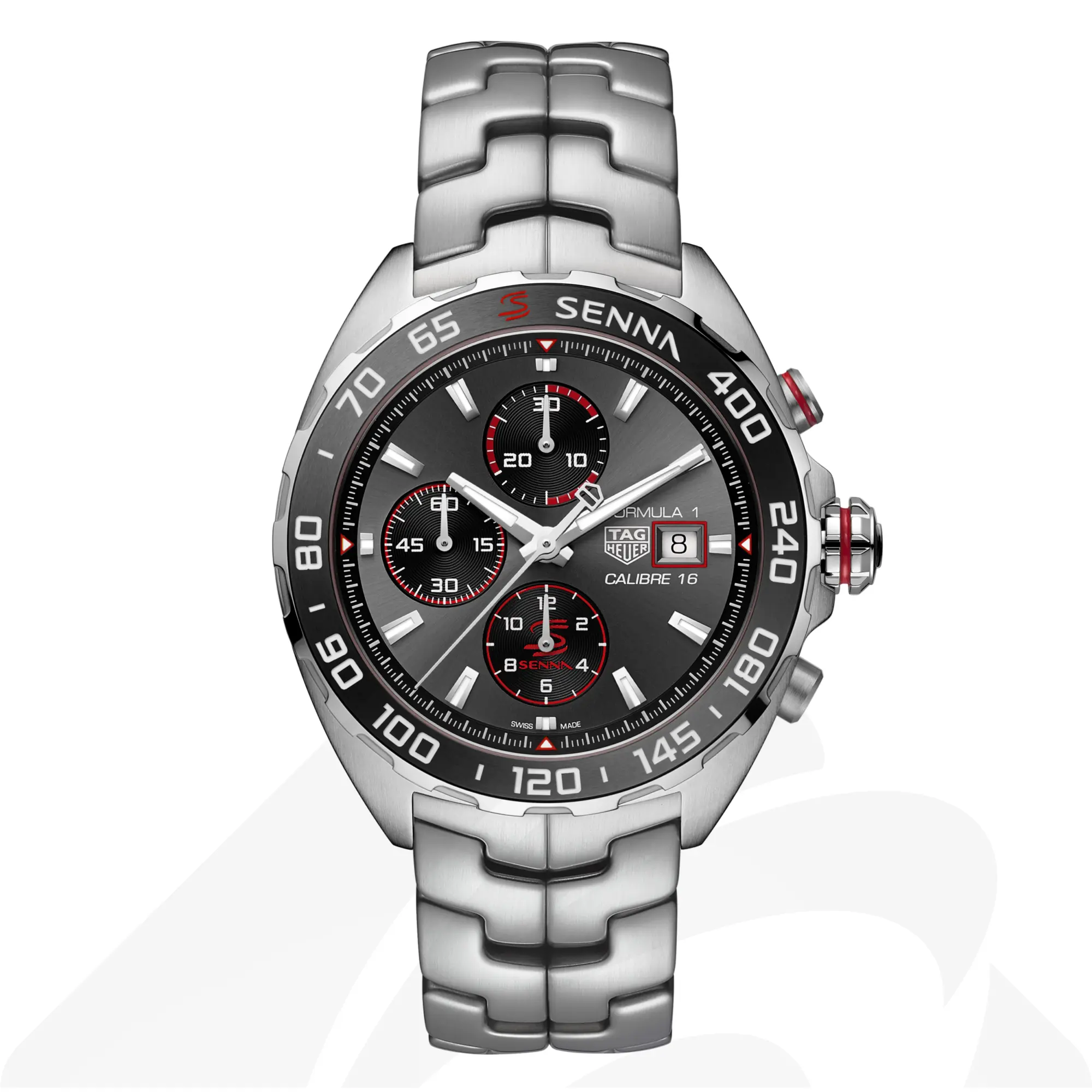 タグ・ホイヤー タグ・ホイヤー フォーミュラ1 クロノグラフ アイルトン・セナ  素材:スティール製 色:ブラック