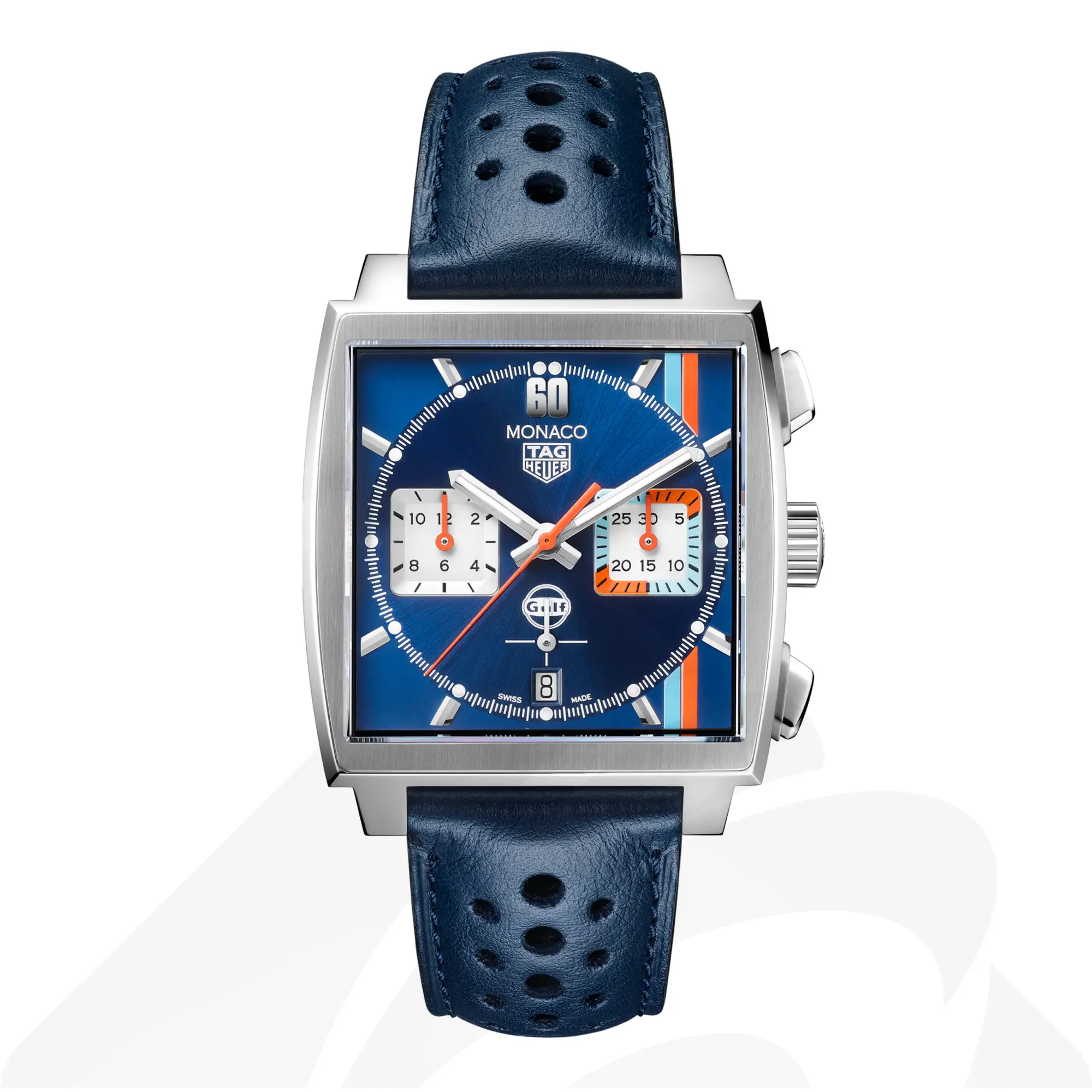 タグ・ホイヤー タグ・ホイヤー モナコ クロノグラフ ガルフ  素材:スティール製 色:ブルー
