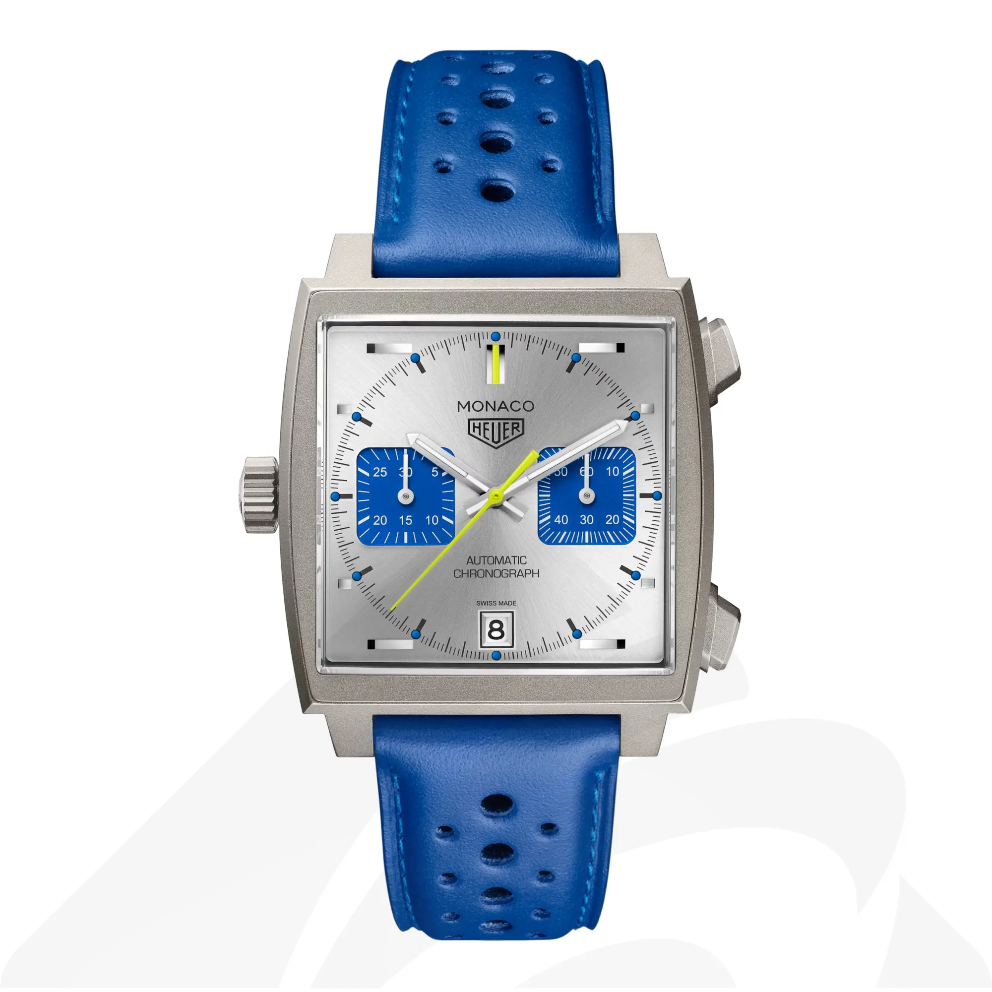 タグ・ホイヤー タグ・ホイヤー モナコ クロノグラフ レーシングブルー  素材:チタン 色:シルバー