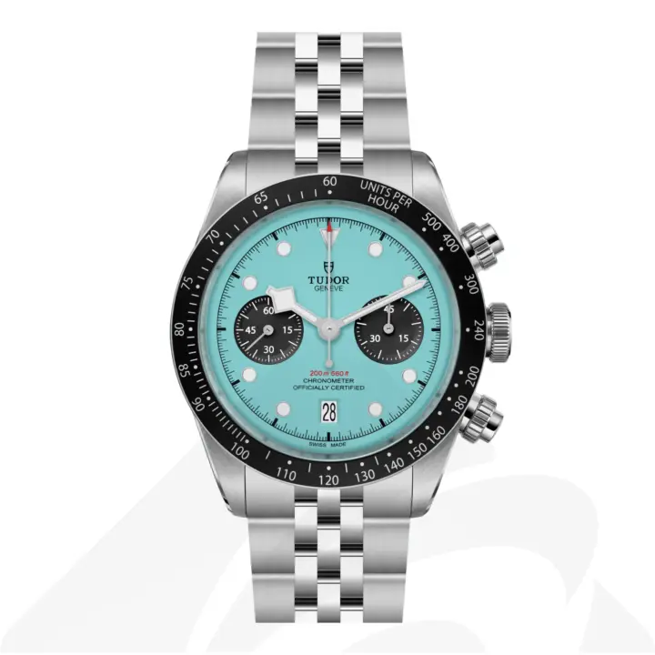 チューダー Black Bay Chrono  素材:ステンレススチール製ケース 色:ブラックカウンター付きターコイズ