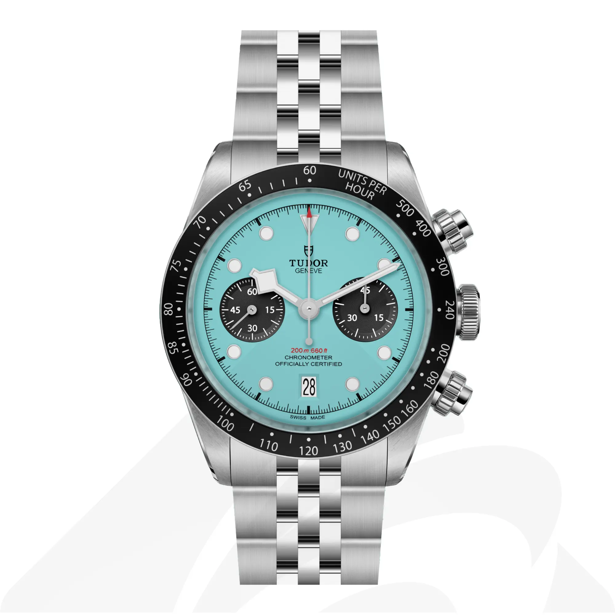 チューダー Black Bay Chrono  素材:ステンレススチール製ケース 色:ブラックカウンター付きターコイズ