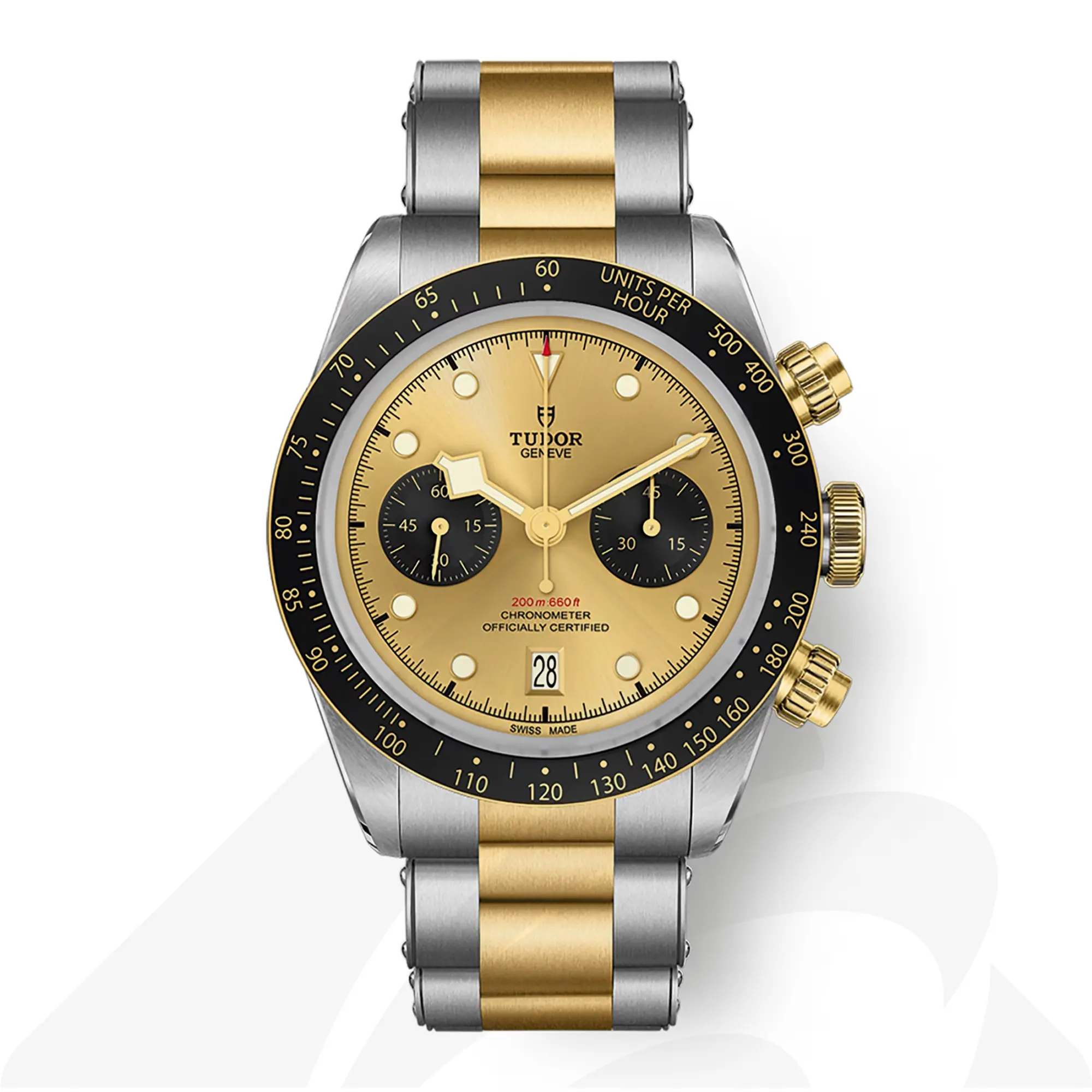 チューダー Black Bay Chrono S&G  素材:スチール製ケース 色:シャンパンカラー