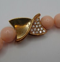 桃珊瑚 ネックレス K18 約61.4g D0.2ct 丸玉11.6㎜
