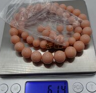 桃珊瑚 ネックレス K18 約61.4g D0.2ct 丸玉11.6㎜