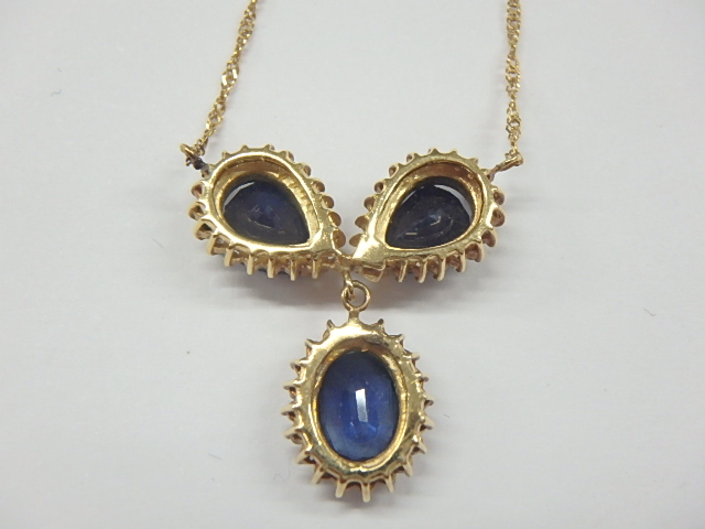 k18 サファイア 5.8g 3.5ct 0.50ct のネックレス