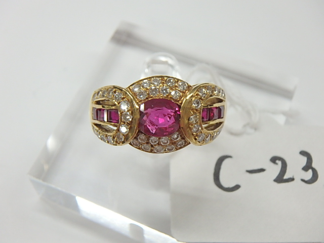 K18 ルビー リング 6.7g 0.95ct 0.50ct 0.52ct