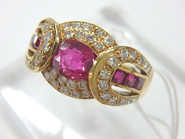K18 ルビー リング 6.7g 0.95ct 0.50ct 0.52ct