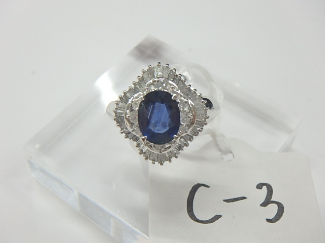 pt900 サファ 7.1g 1.40 ct 0.83ct 