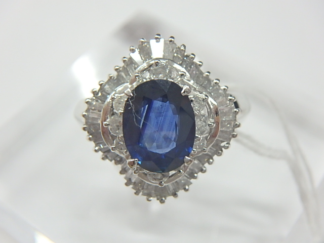 pt900 サファ 7.1g 1.40 ct 0.83ct 