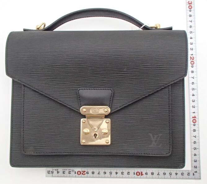 LOUIS VUITTON ルイ ヴィトン エピ モンソー セカンドバッグ ハンドバッグ レザー ノワール 黒 ブラック ゴールド金具