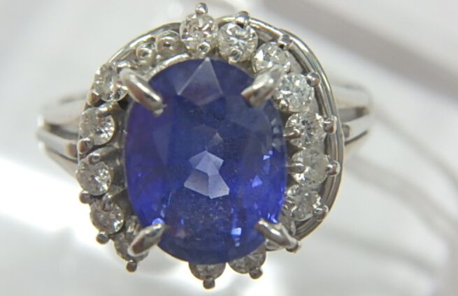 pt900 サファ 7.3g 2.31ct 0.30ct