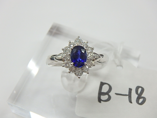 pt900 サファイア 6.3g 0.78ct 0.45ct