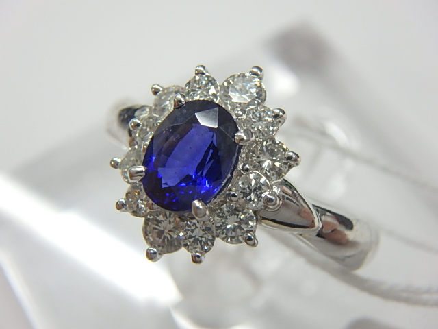 pt900 サファイア 6.3g 0.78ct 0.45ct