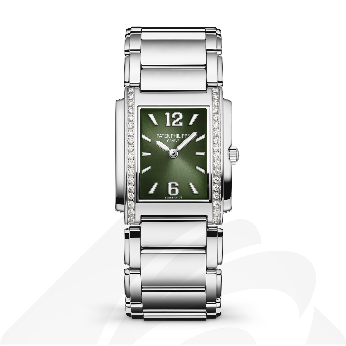 パテックフィリップ 4910/1200A Twenty~4. 素材:ステンレススチール 色:オリーブグリーン・ソレイユ