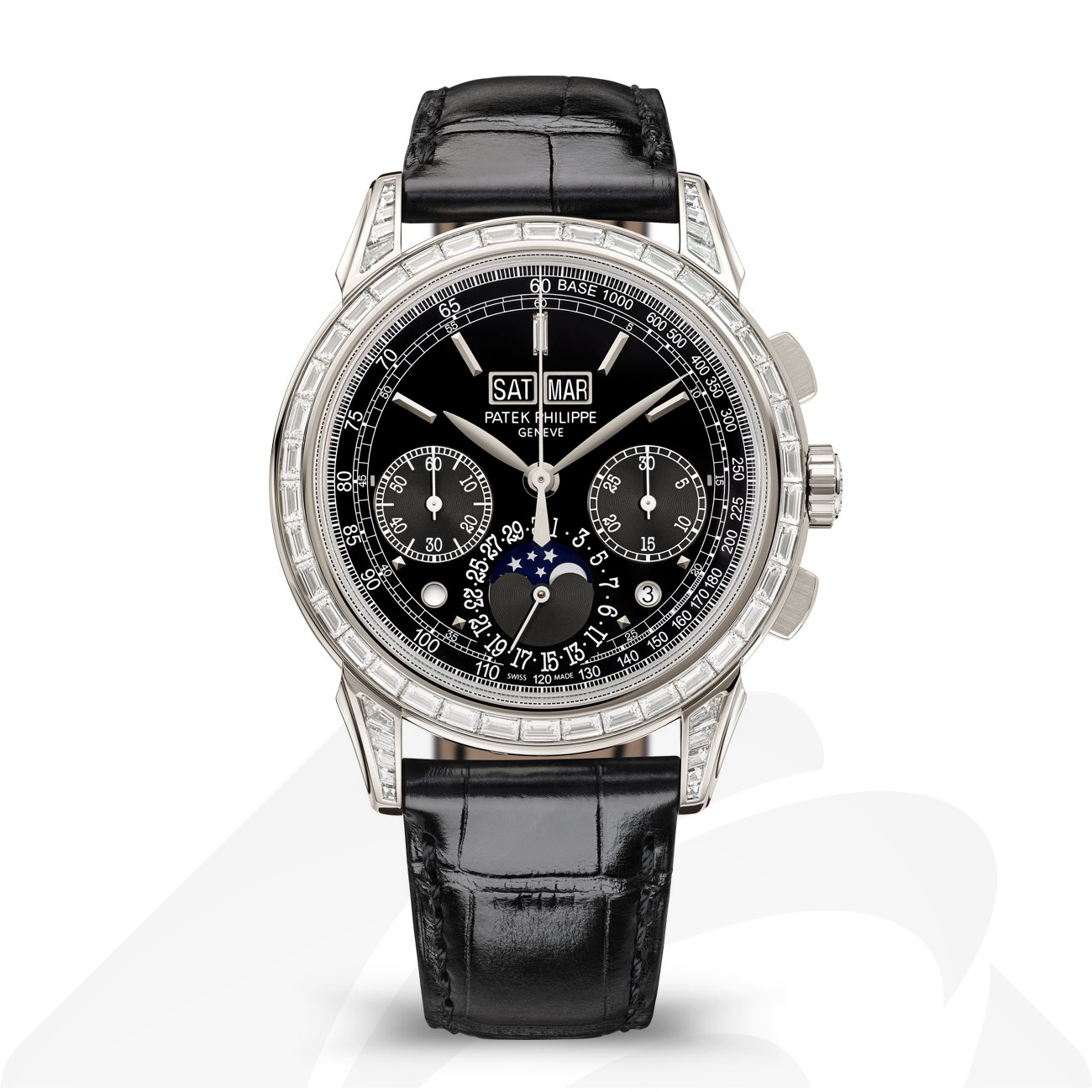 パテックフィリップ 5271P 永久カレンダー, クロノグラフ. 素材:プラチナ 色:ラック・ブラック