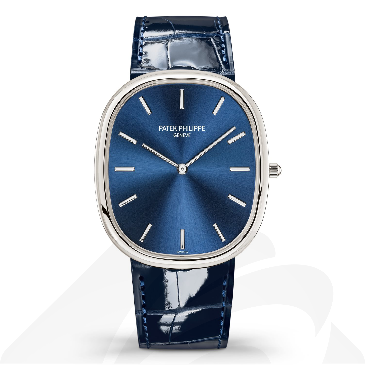 パテックフィリップ 5738P ゴールデン・エリプス. 素材:プラチナ 色:ブルー・ソレイユ