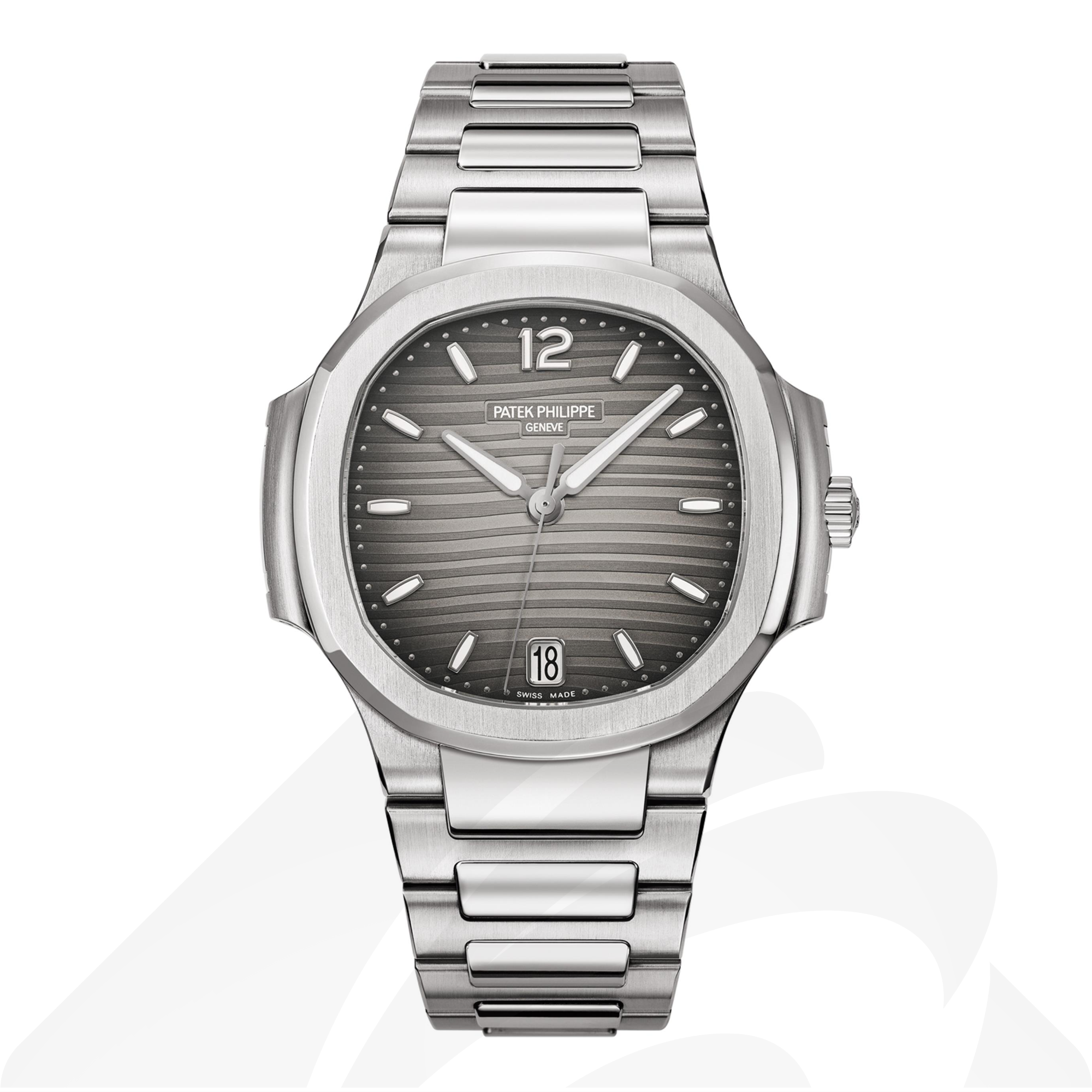 パテックフィリップ 7118/1A 婦人用ノーチラス《レディス・オートマチック》. 素材:ステンレススチール 色:スモークグレー
