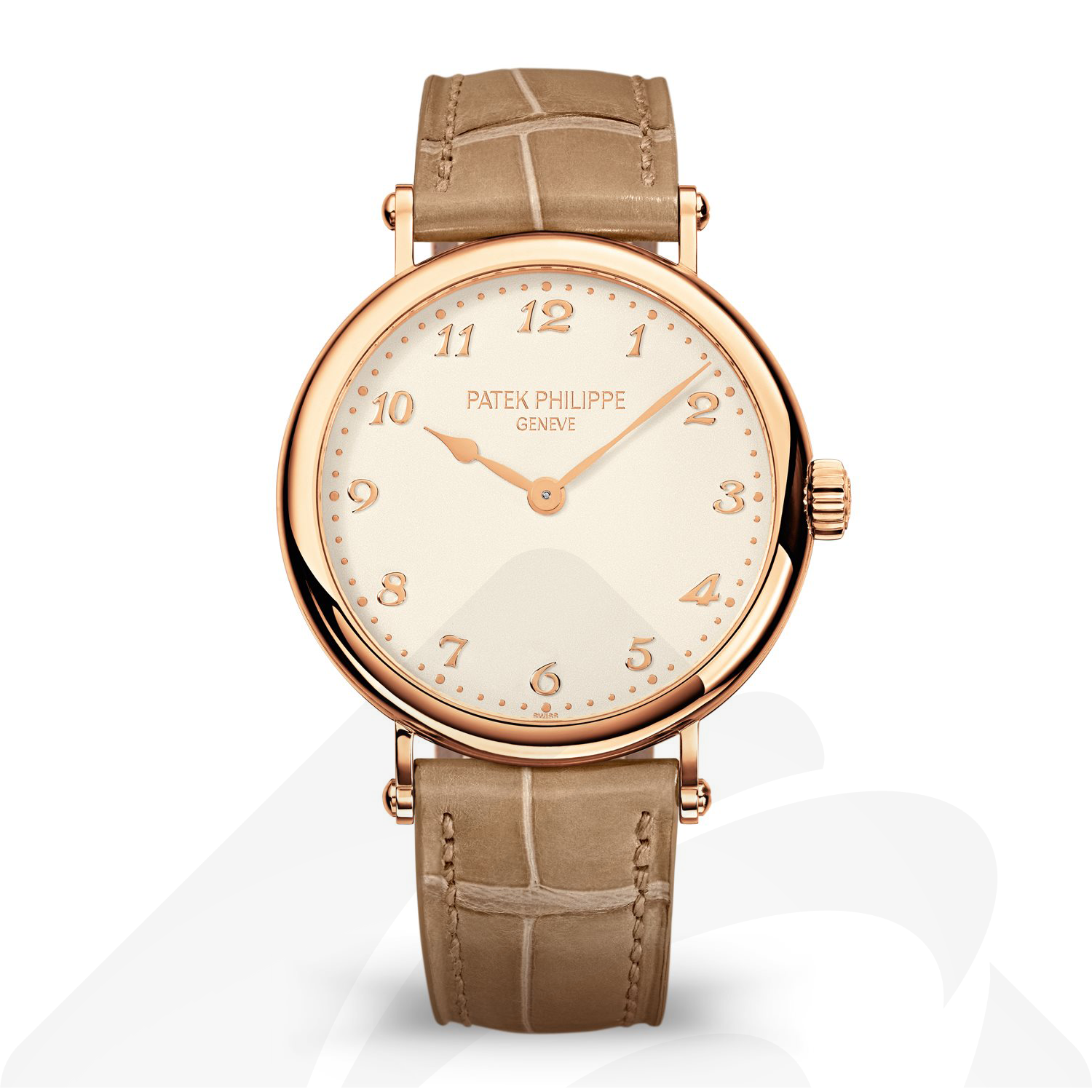 パテックフィリップ 7200R 超薄型自動巻ムーブメント. 素材:ローズゴールド 色:シルバー・グレイン