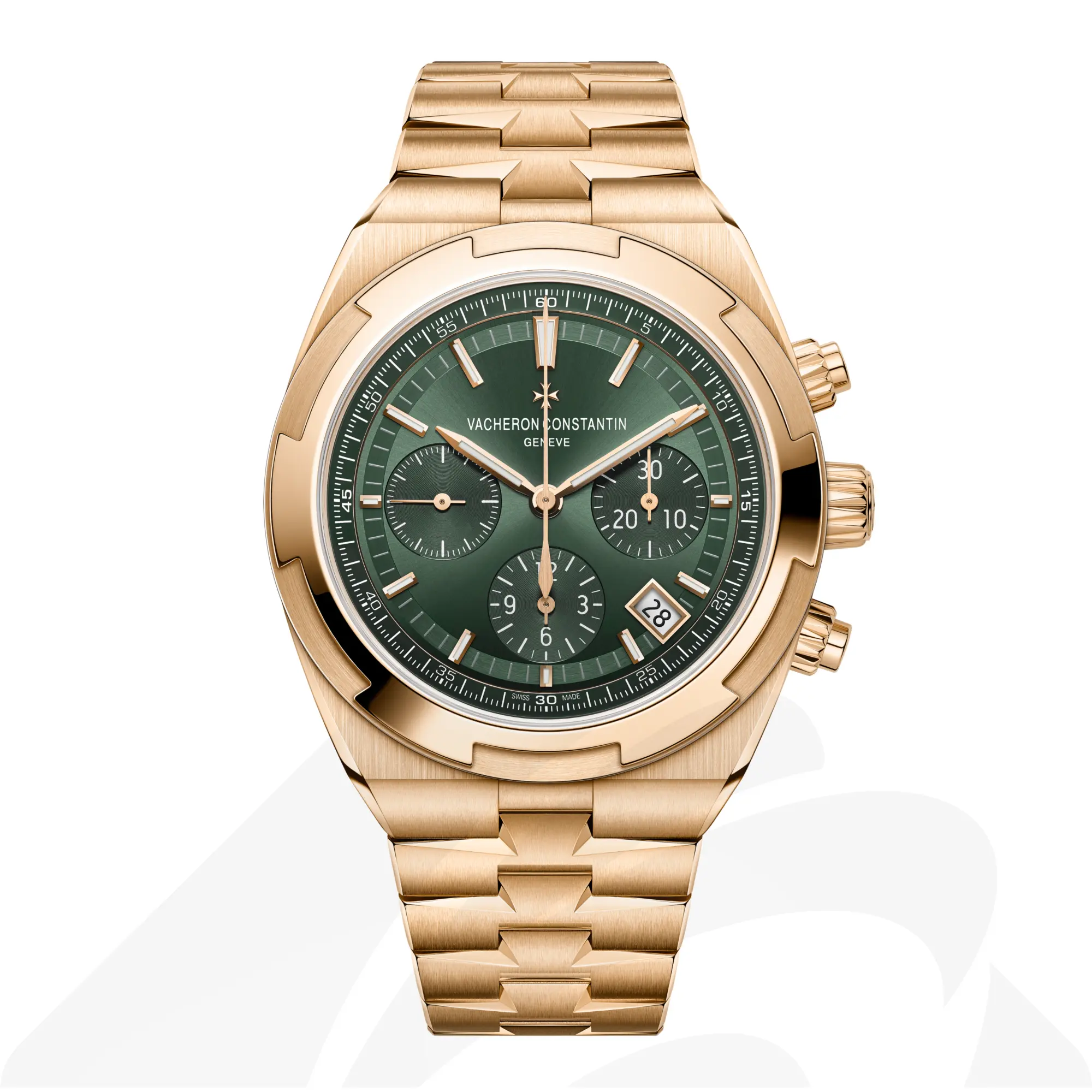 ヴァシュロン・コンスタンタン オーヴァーシーズ・クロノグラフ  素材:18Kピンクゴールド 色:グリーン