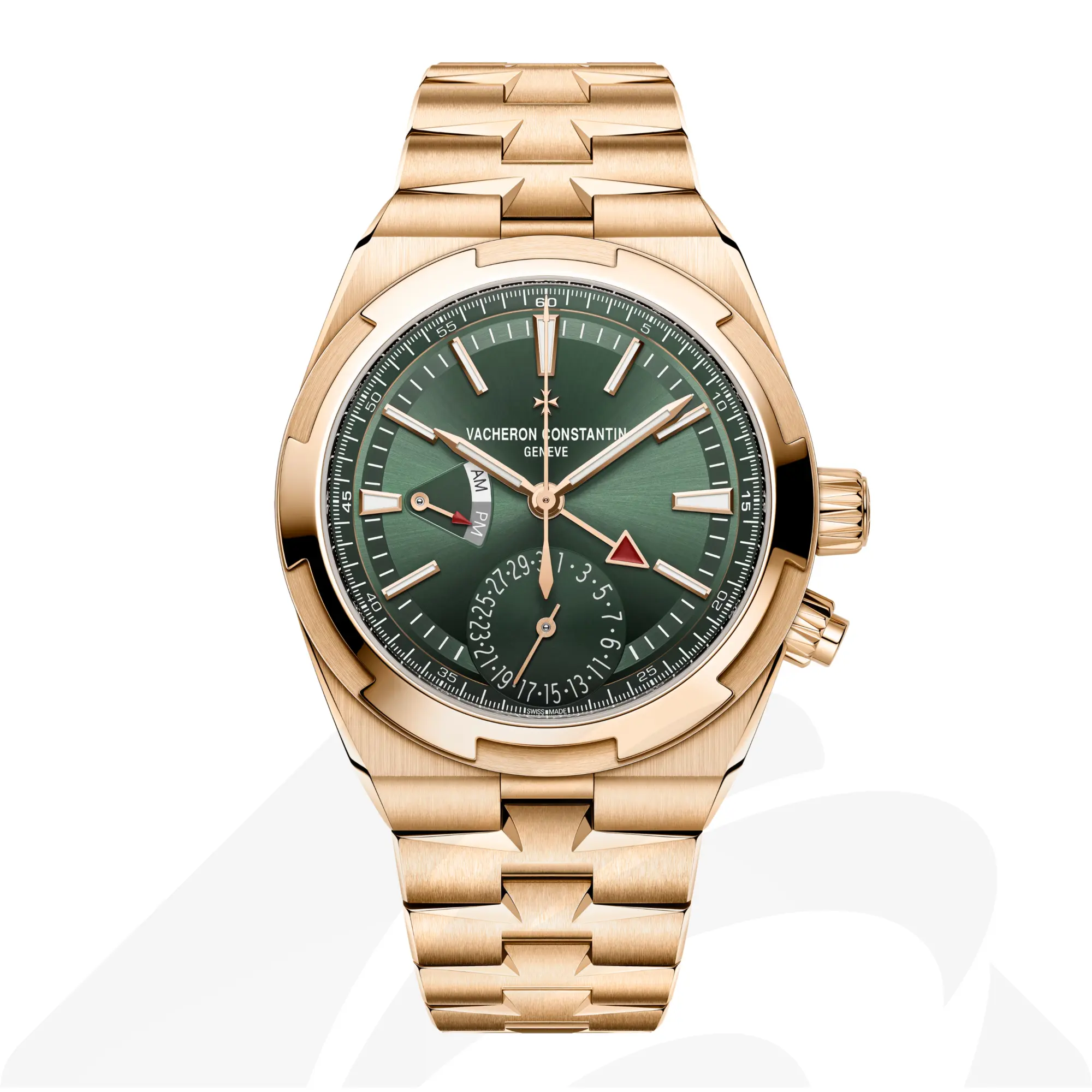 ヴァシュロン・コンスタンタン オーヴァーシーズ・デュアルタイム  素材:18Kピンクゴールド 色:グリーン