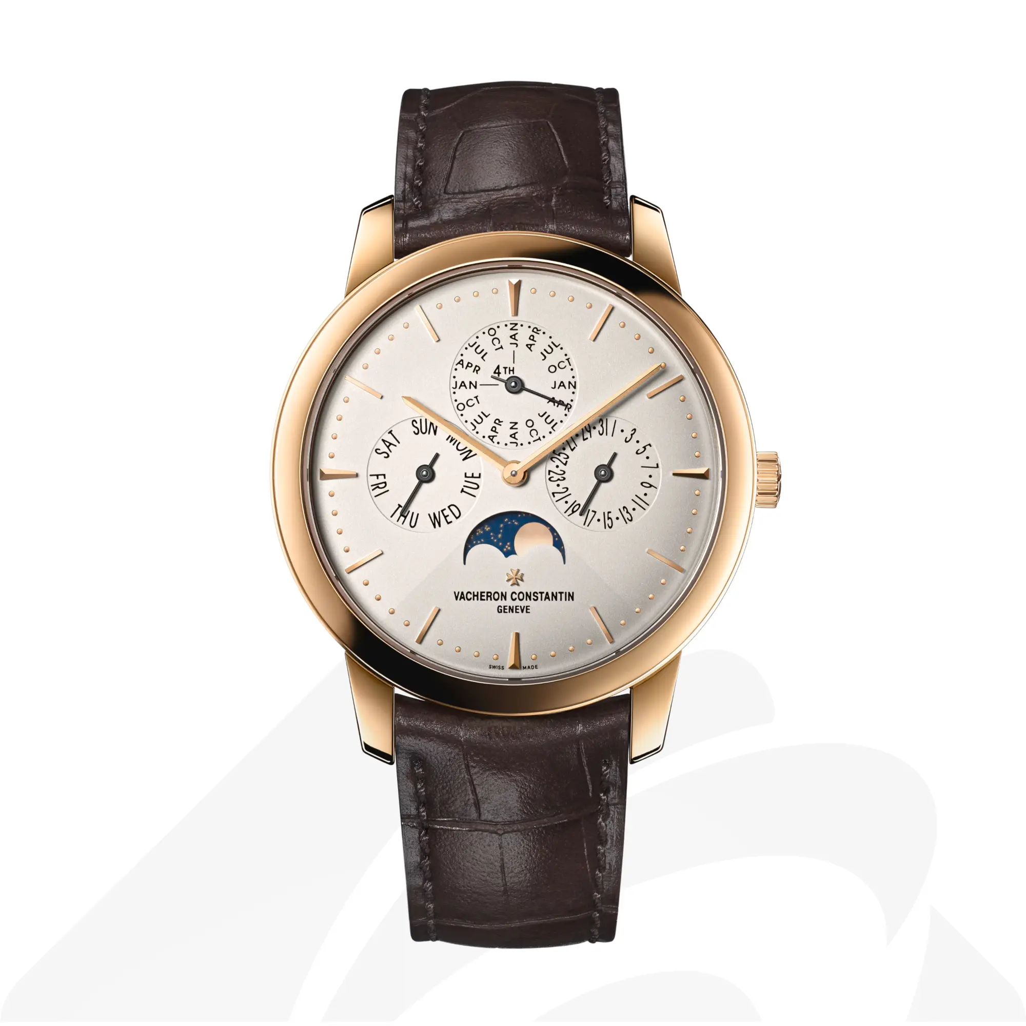 ヴァシュロン・コンスタンタン パトリモニー・エクストラフラット・パーペチュアルカレンダー  素材:18Kピンクゴールド 色:シルバートーン オパーリン