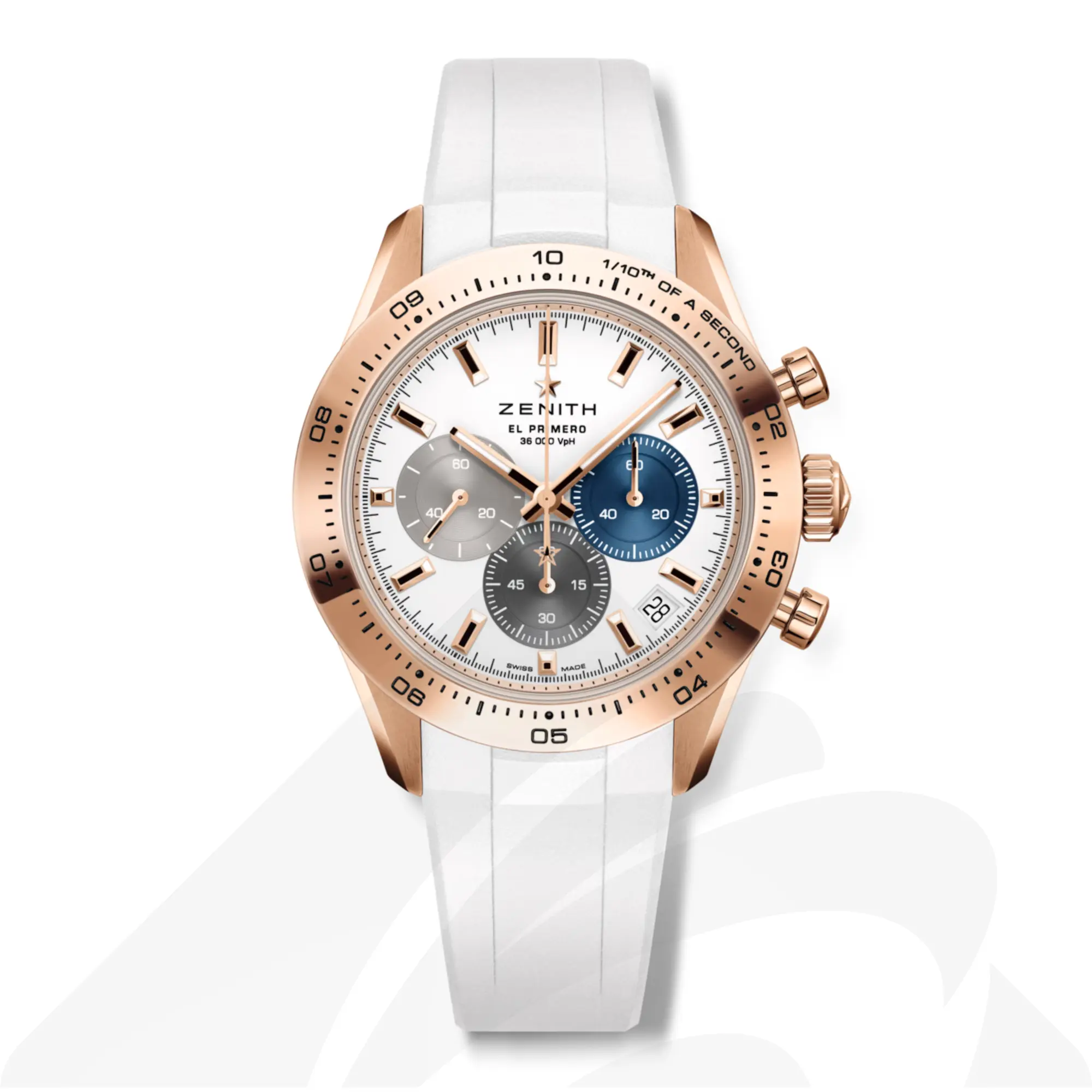 ゼニス クロノマスター スポーツ  素材:18K ローズゴールド 色:マットホワイト