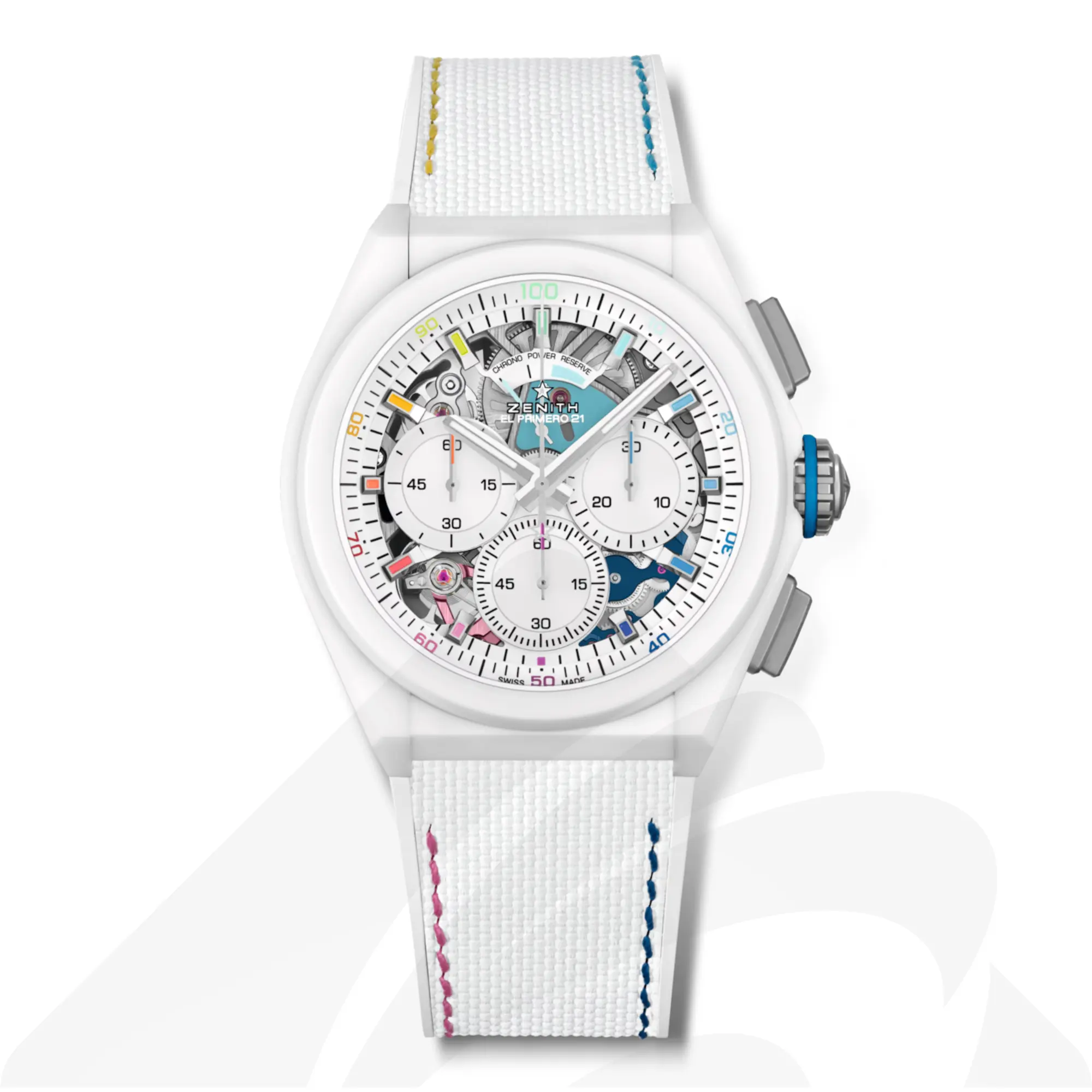 ゼニス DEFY 21 Chroma II  素材:マットホワイトセラミック 色:ホワイトスケルトン