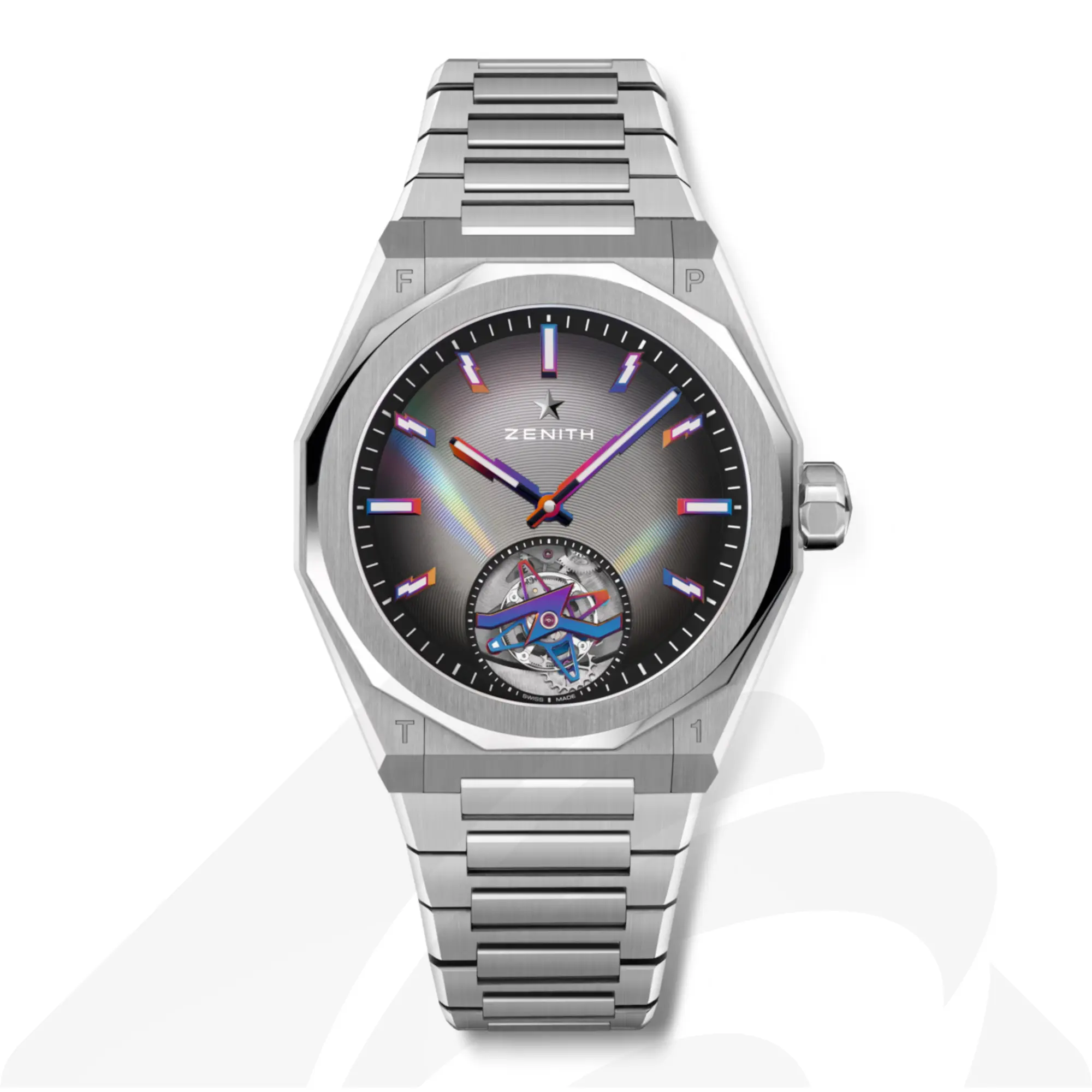 ゼニス デファイ スカイライン トゥールビヨン フェリペ・パントン  素材:ステンレススチール 色:カラーサファイア