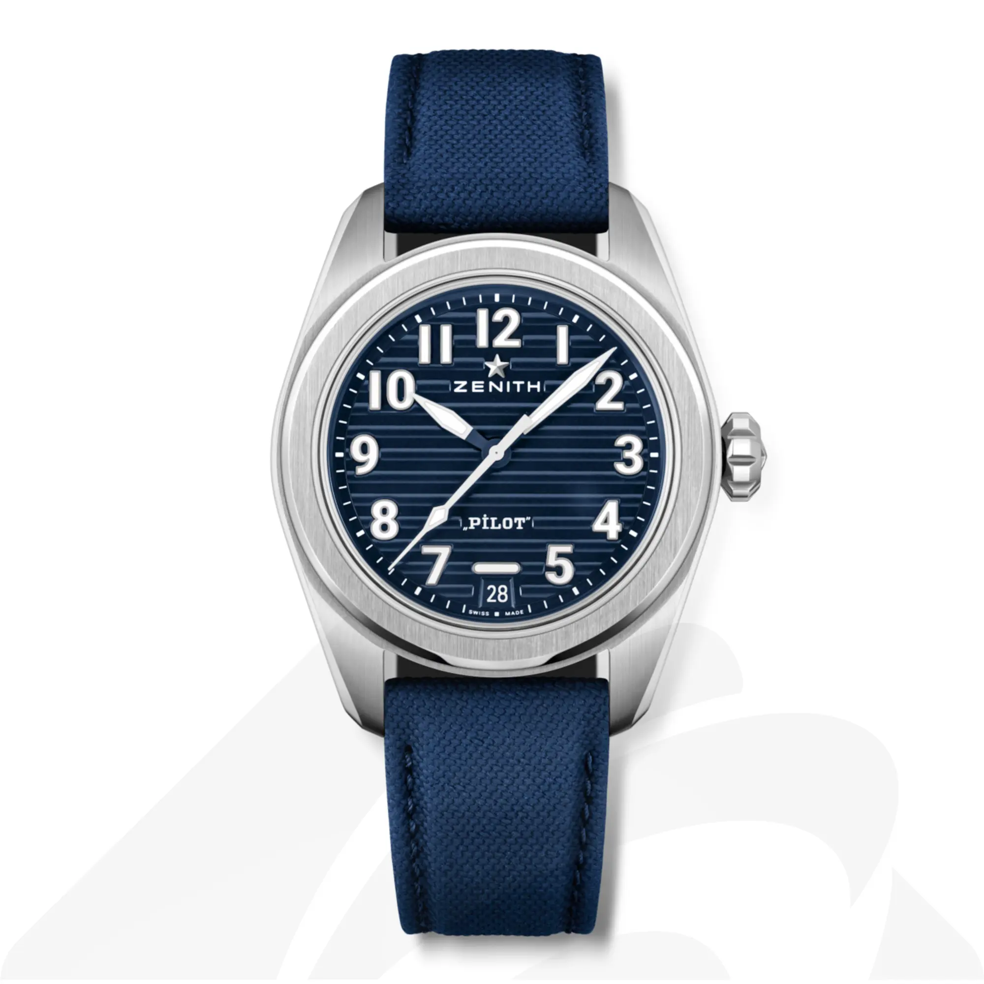 ゼニス パイロット オートマティック  素材:ステンレススチール 色:ブルー