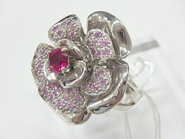 Pt900 ルビーリング 0.55ct 0.7ct 総15.6g