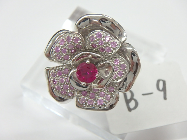 Pt900 ルビーリング 0.55ct 0.7ct 総15.6g