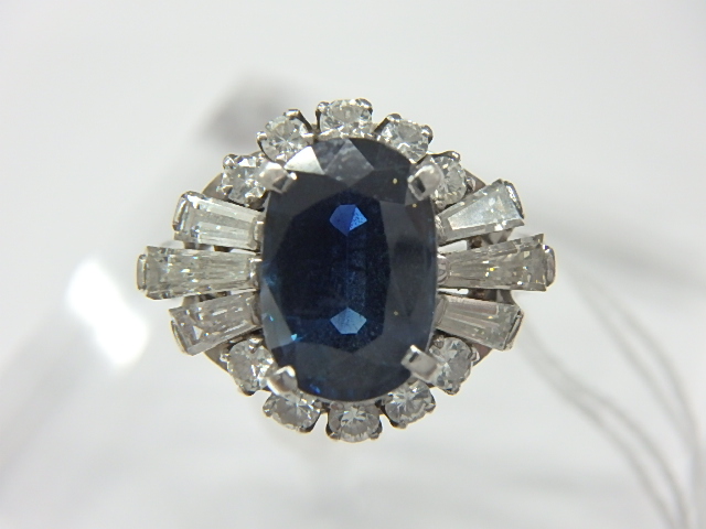 pt900 サファイア 4.9g 2.09ct 0.70ct