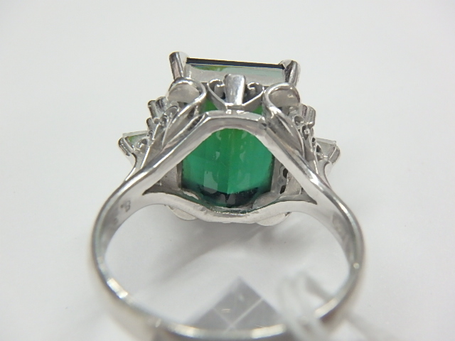 pt900 グリーントルマリン 8.9g 8.33ct 0.27ct