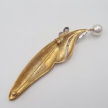 ミキモト MIKIMOTO パール ブローチ K18 750 重量13.8g 丸玉7.6mmm アクセサリー