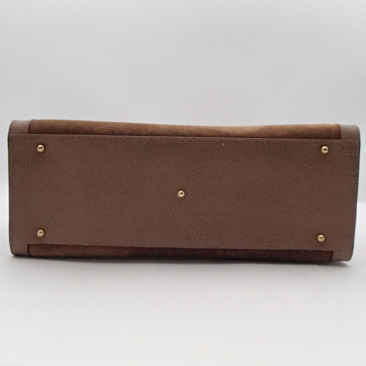 グッチ GUCCI バンブー ハンドバッグ ベージュ スエード レザー