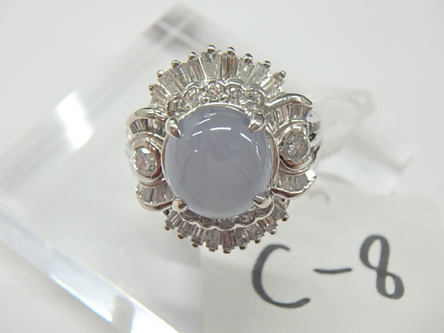 pt900 スターサファイア リング 親石4.74ct メレダイヤ1.15ct