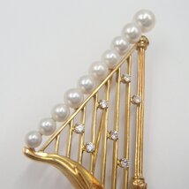ミキモト MIKIMOTO パール ブローチ K18 750 丸玉5.8㎜ 重量約11.5g
