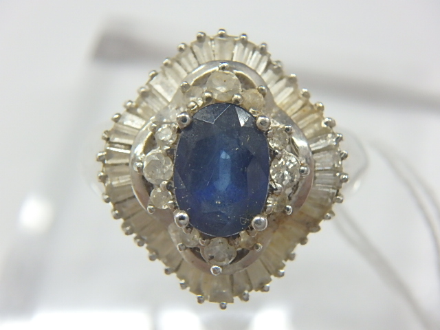 pt900 サファイアリング 重量8.4g S1.16ct D0.71ct 