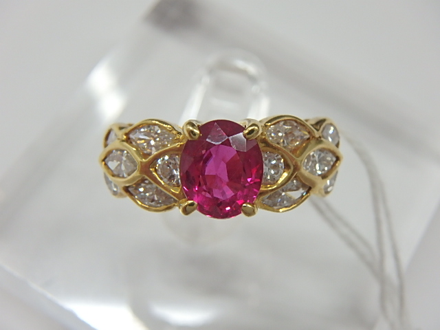 k18 ルビー 5.5g 1.27ct 1.11ct