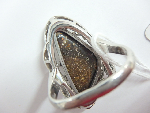 Pt900　ボルダオパール　13.2g  5.99ct  0.09ct