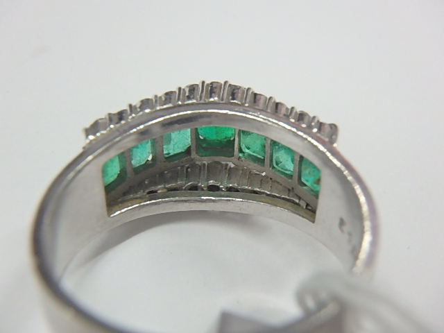 Pt900 9.5g エメラルド 1.60ct ダイヤ0.30ct