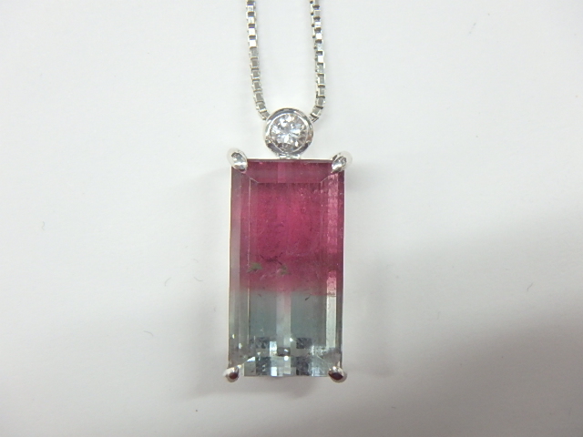 k18wg トリマリン 総重量8.7g トルマリン11.43ct D0.13ct