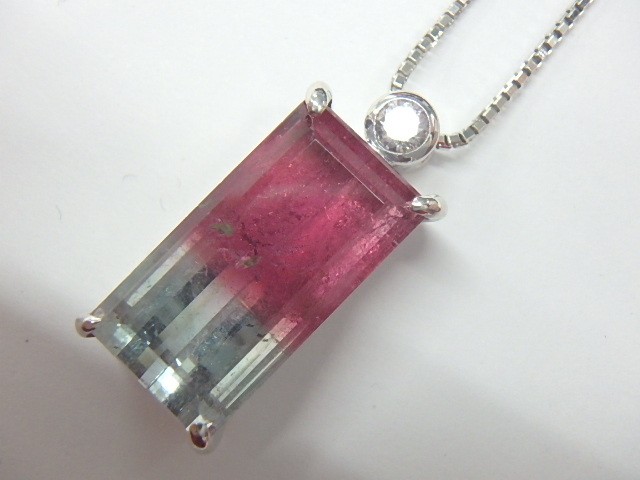 k18wg トリマリン 総重量8.7g トルマリン11.43ct D0.13ct