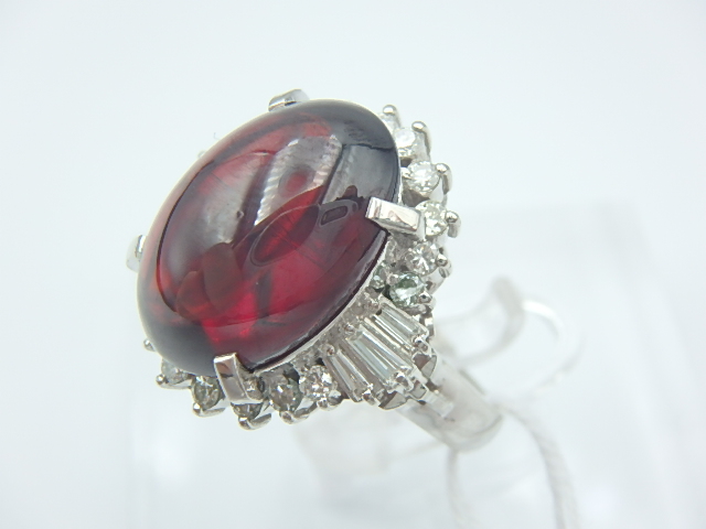 pt900 アルマンディンガーネット 10.4g 10.98ct 0.47ct
