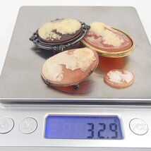 カメオ ブローチ ペンダント トップ ブローチ ルース約32.9g K18 750 約12.2g 約13.8g 約8.7gアクセサリー ペンダントトップ